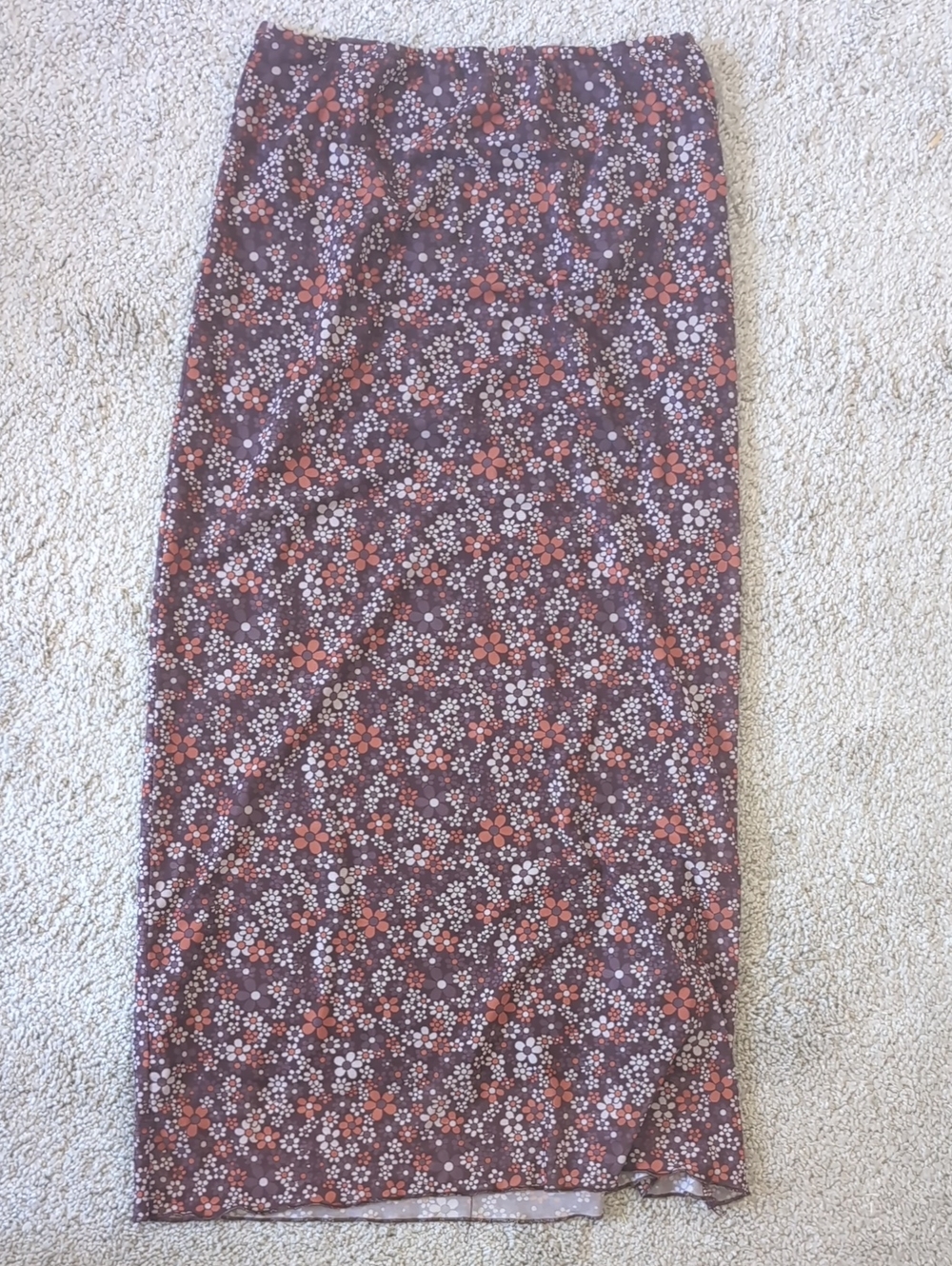 Floral Midi Skirt - Rust Floral